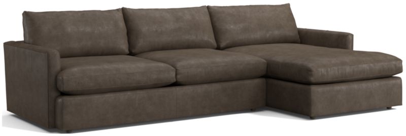 Lounge Deep Leather 2-Piece Right Arm Chaise Sectional Sofa - image 0 of 6