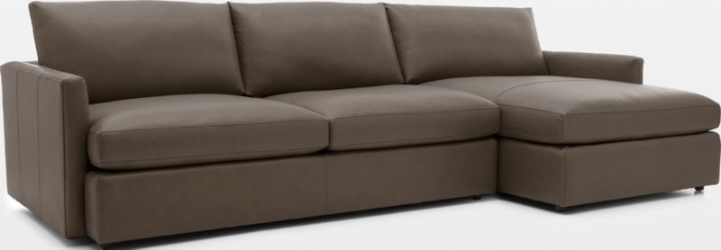 Lounge Deep Leather 2-Piece Right Arm Chaise Sectional Sofa - image 0 of 7