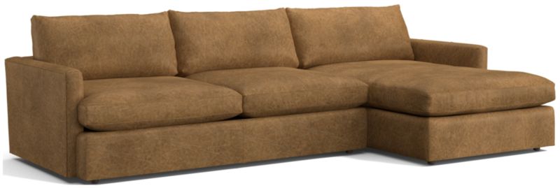 Lounge Deep Leather 2-Piece Right Arm Chaise Sectional Sofa - image 0 of 6