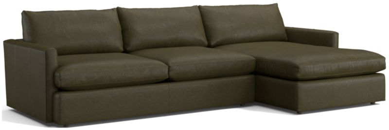 Lounge Deep Leather 2-Piece Right Arm Chaise Sectional Sofa - image 0 of 6