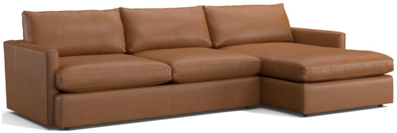 Lounge Deep Leather 2-Piece Right Arm Chaise Sectional Sofa - image 0 of 6