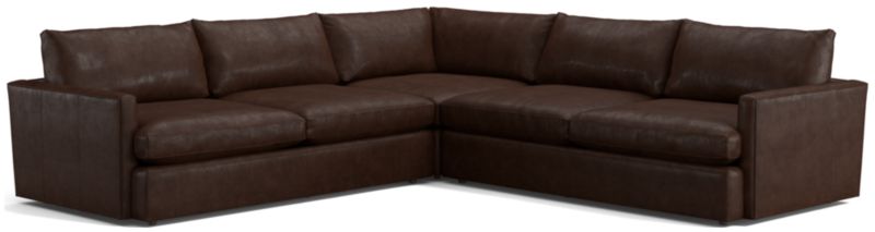 Lounge Deep Leather 3-Piece Sectional Sofa - image 0 of 2