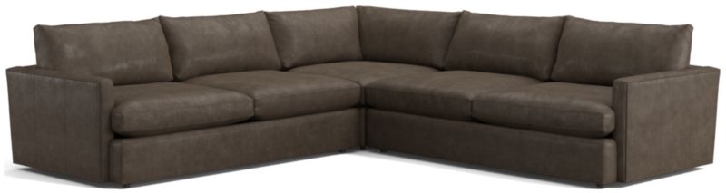 Lounge Deep Leather 3-Piece Sectional Sofa - image 0 of 2