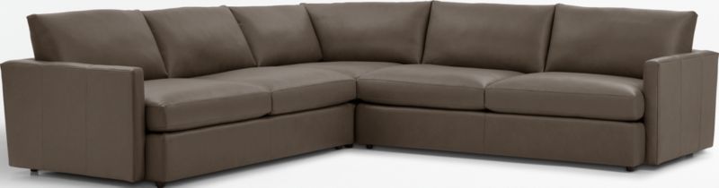 Lounge Deep Leather 3-Piece Sectional Sofa - image 0 of 3