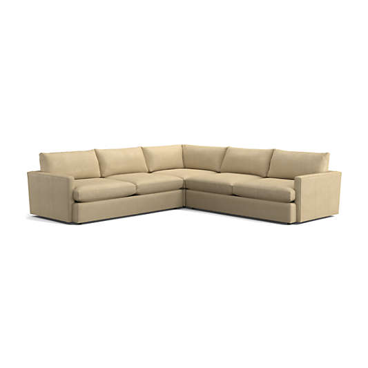 Lounge Deep Leather 3-Piece Sectional Sofa