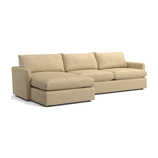 Lounge Leather 2-Piece Left-Arm Chaise Sectional Sofa