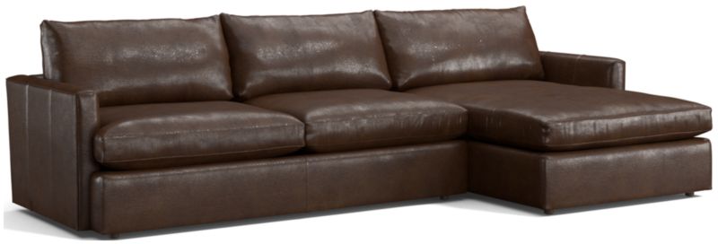 Lounge Leather 2-Piece Right Arm Chaise Sectional Sofa - image 0 of 3