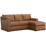 Axis 3-Seat Leather Right-Arm Storage Chaise Lounger