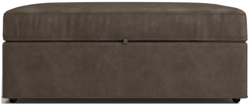 Axis Leather Storage Ottoman with Tray - image 0 of 7