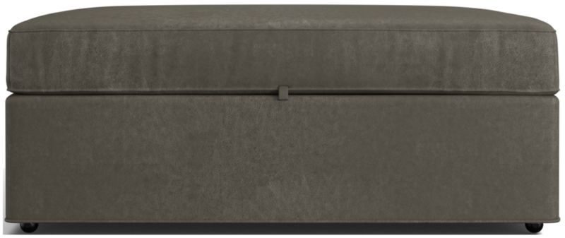 Axis Leather Storage Ottoman with Tray - image 0 of 7