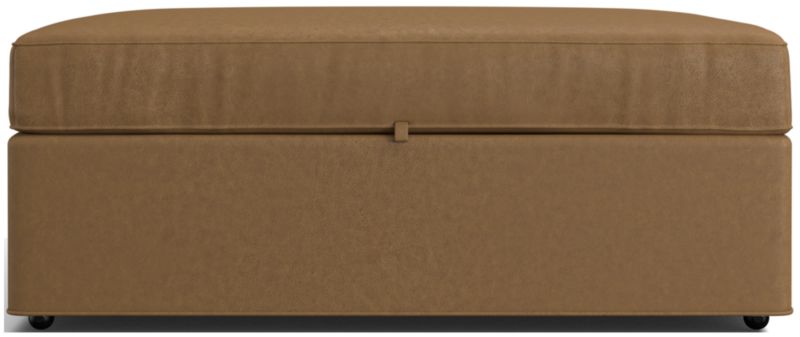 Axis Leather Storage Ottoman with Tray - image 0 of 7