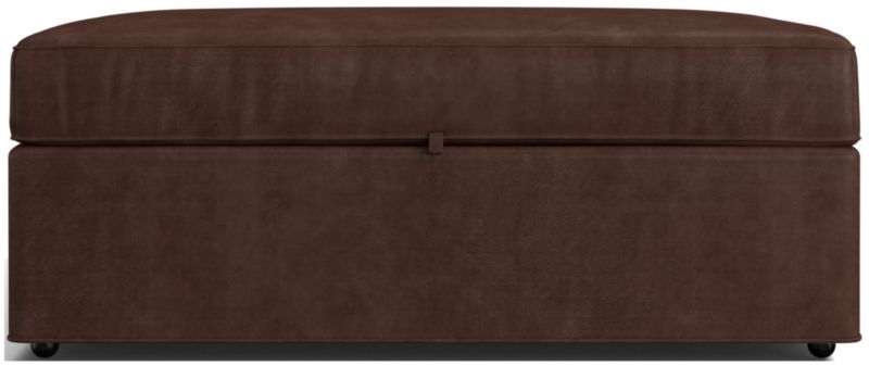 Axis Leather Storage Ottoman with Tray - image 0 of 7