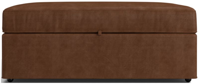 Axis Leather Storage Ottoman with Tray - image 0 of 7