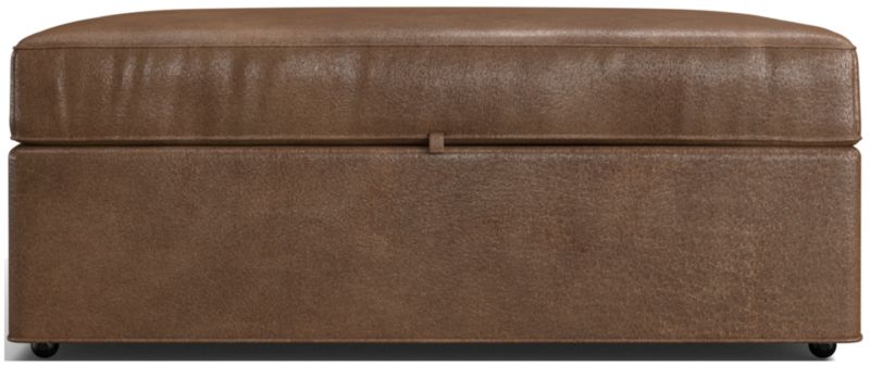 Axis Leather Storage Ottoman with Tray - image 0 of 7