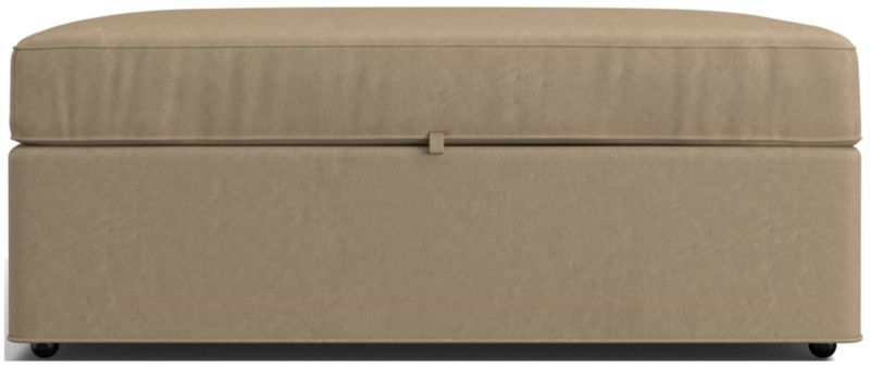 Axis Leather Storage Ottoman with Tray - image 0 of 7