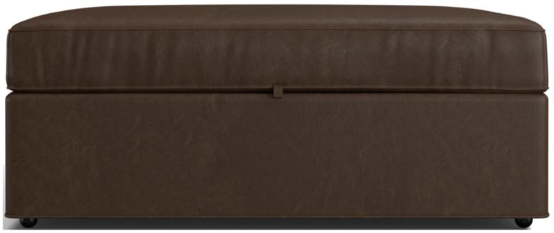 Axis Leather Storage Ottoman with Tray - image 0 of 7