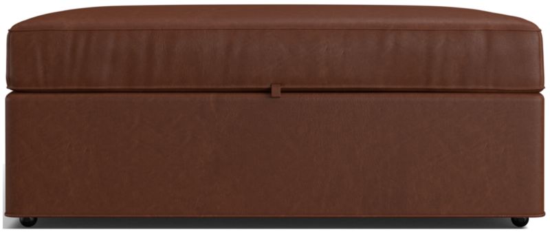 Axis Leather Storage Ottoman with Tray - image 0 of 7