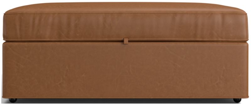 Axis Leather Storage Ottoman with Tray - image 0 of 7