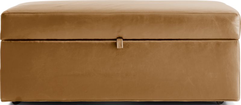 Axis Leather Storage Ottoman with Tray - image 0 of 7