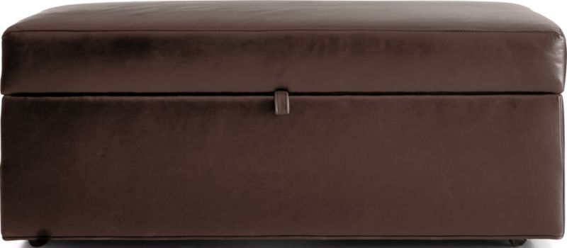 Axis Leather Storage Ottoman with Tray - image 0 of 7