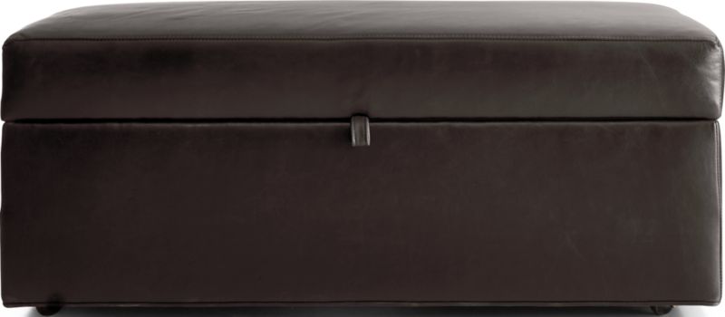 Axis Leather Storage Ottoman with Tray - image 0 of 7