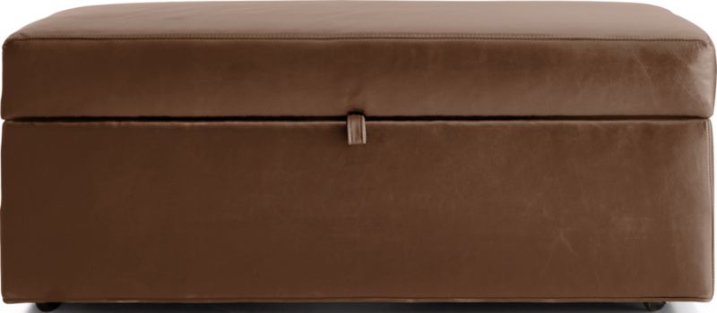 Axis Leather Storage Ottoman with Tray - image 0 of 7