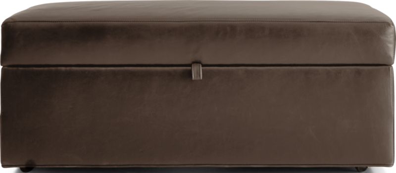 Axis Leather Storage Ottoman with Tray - image 0 of 7