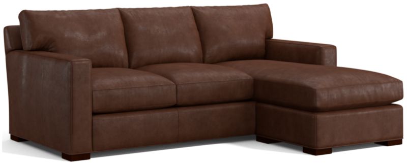 Axis Leather Right Arm Queen Sleeper Sectional Sofa with Air Mattress - image 0 of 7