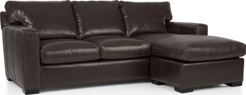 Axis Leather Right Arm Queen Sleeper Sectional Sofa with Air Mattress - image 0 of 7