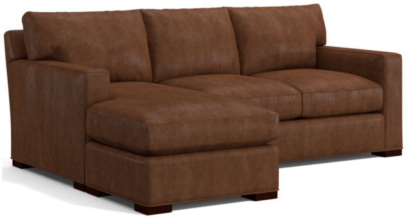 Axis Leather Left Arm Queen Sleeper Sectional Sofa - image 0 of 5