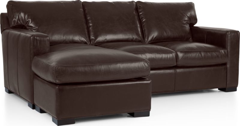 Axis Leather Left Arm Queen Sleeper Sectional Sofa - image 0 of 5