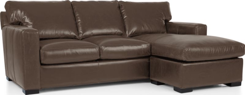 Axis Leather Right Arm Queen Sleeper Sectional Sofa - image 0 of 5