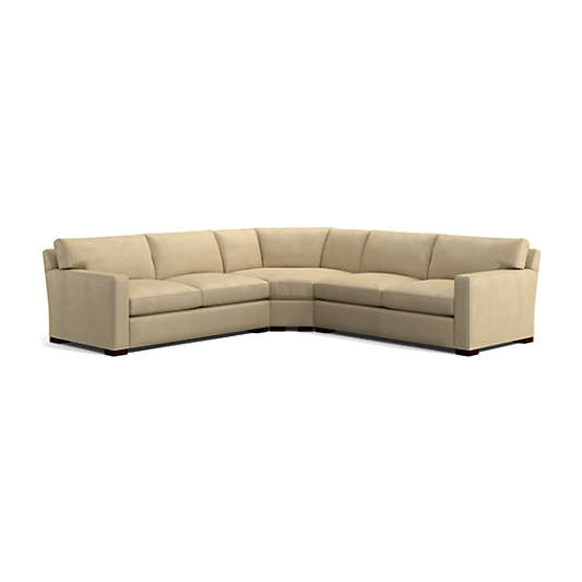 Axis Leather 3-Piece L-Shaped Wedge Sectional Sofa