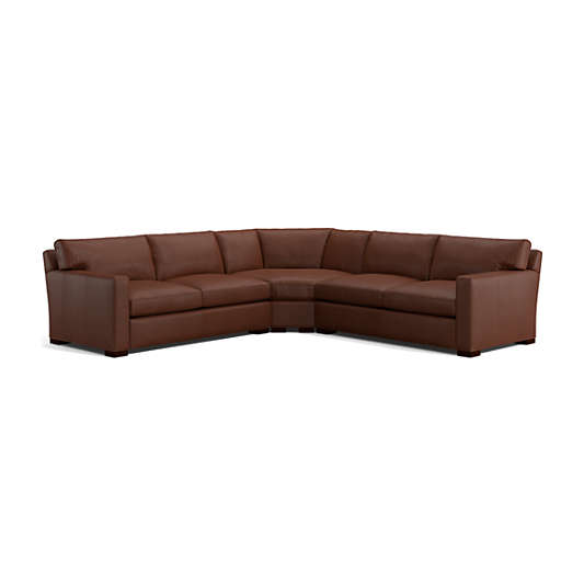 Axis Leather 3-Piece L-Shaped Wedge Sectional Sofa