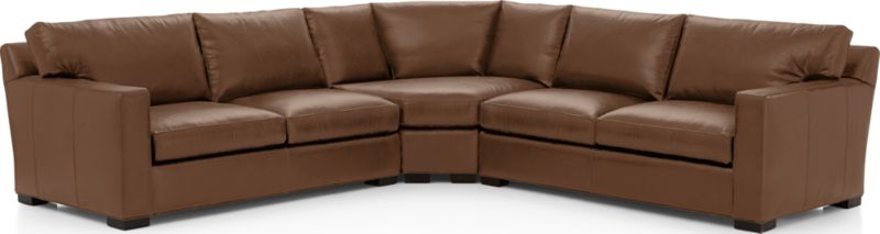 Axis Leather 3-Piece Sectional Sofa - image 0 of 4