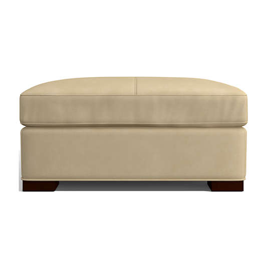 Axis 39" Leather Square Cocktail Ottoman