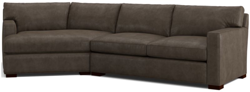 Axis Leather 2-Piece Left Arm Angled Chaise Sectional Sofa - image 0 of 3