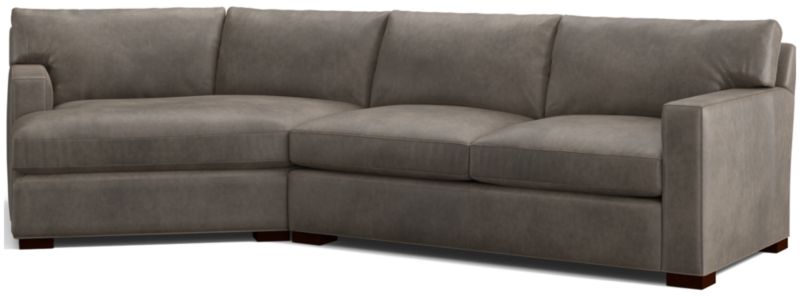 Axis Leather 2-Piece Left Arm Angled Chaise Sectional Sofa - image 0 of 3