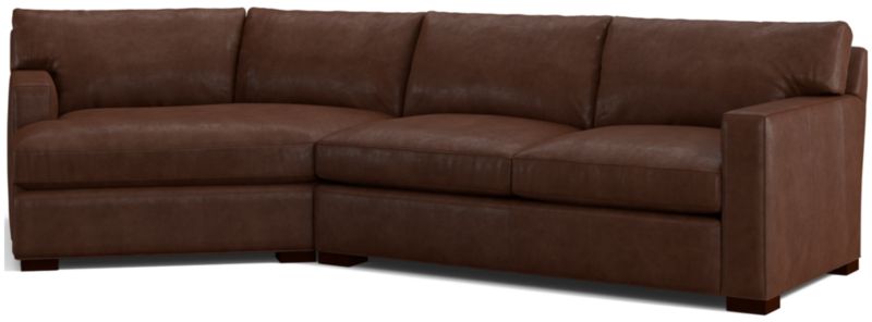 Axis Leather 2-Piece Left Arm Angled Chaise Sectional Sofa - image 0 of 3