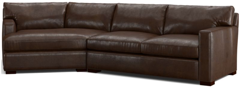 Axis Leather 2-Piece Left-Arm Angled Chaise Sectional Sofa - image 0 of 3