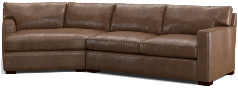 Axis Leather 2-Piece Left-Arm Angled Chaise Sectional Sofa - image 0 of 3