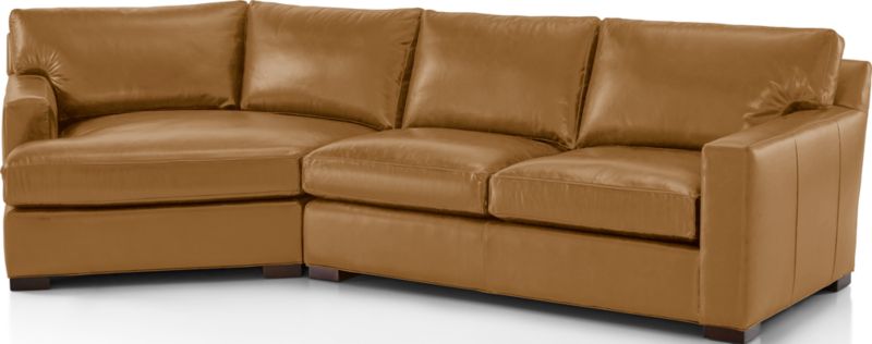 Axis Leather 2-Piece Left Arm Angled Chaise Sectional Sofa - image 0 of 3