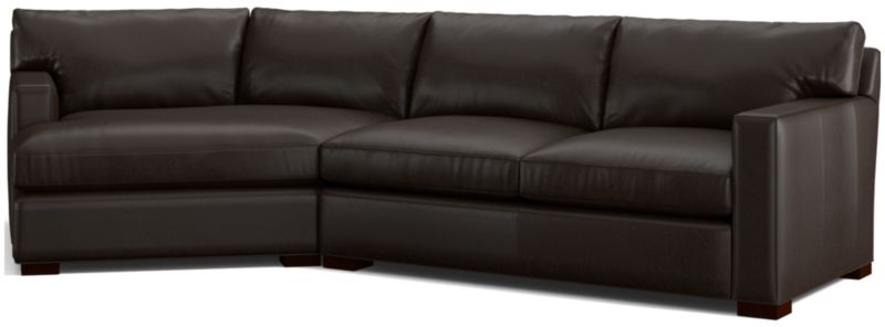 Axis Leather 2-Piece Left Arm Angled Chaise Sectional Sofa - image 0 of 3