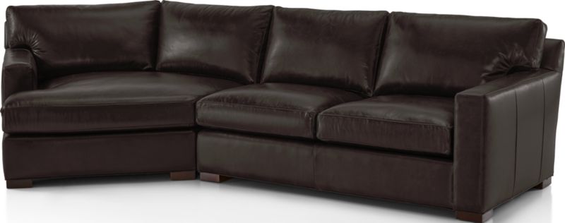 Axis Leather 2-Piece Left Arm Angled Chaise Sectional Sofa - image 0 of 3