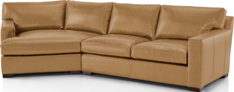 Axis Leather 2-Piece Left Arm Angled Chaise Sectional Sofa - image 0 of 3