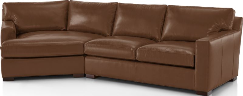 Axis Leather 2-Piece Left Arm Angled Chaise Sectional Sofa - image 0 of 3