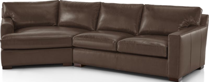 Axis Leather 2-Piece Left-Arm Angled Chaise Sectional Sofa - image 0 of 3