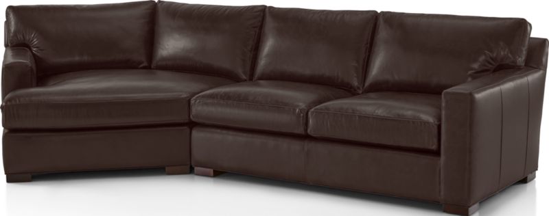 Axis Leather 2-Piece Left Arm Angled Chaise Sectional Sofa - image 0 of 3