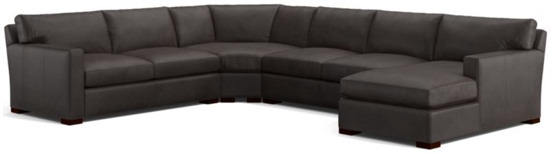 Axis Leather 4-Piece Sectional Sofa - image 0 of 3