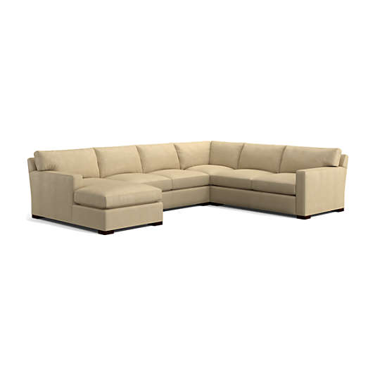 Axis Leather 4-Piece L-Shaped Sectional Sofa with Chaise Lounge